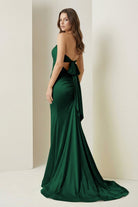 Lorisse | Yellow - Strapless Mermaid Satin Formal Prom Dresses With Cutout - KissProm