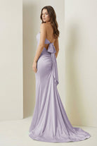 Lorisse | Yellow - Strapless Mermaid Satin Formal Prom Dresses With Cutout - KissProm