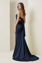 Lorisse | Yellow - Strapless Mermaid Satin Formal Prom Dresses With Cutout - KissProm
