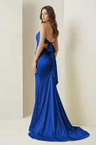 Lorisse | Yellow - Strapless Mermaid Satin Formal Prom Dresses With Cutout - KissProm