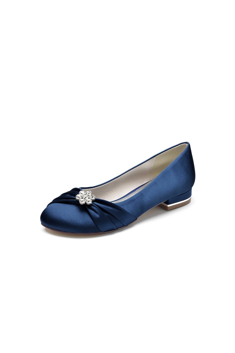 Royal Blue Flats with Rhinestone embellished, Navy Blue / US7