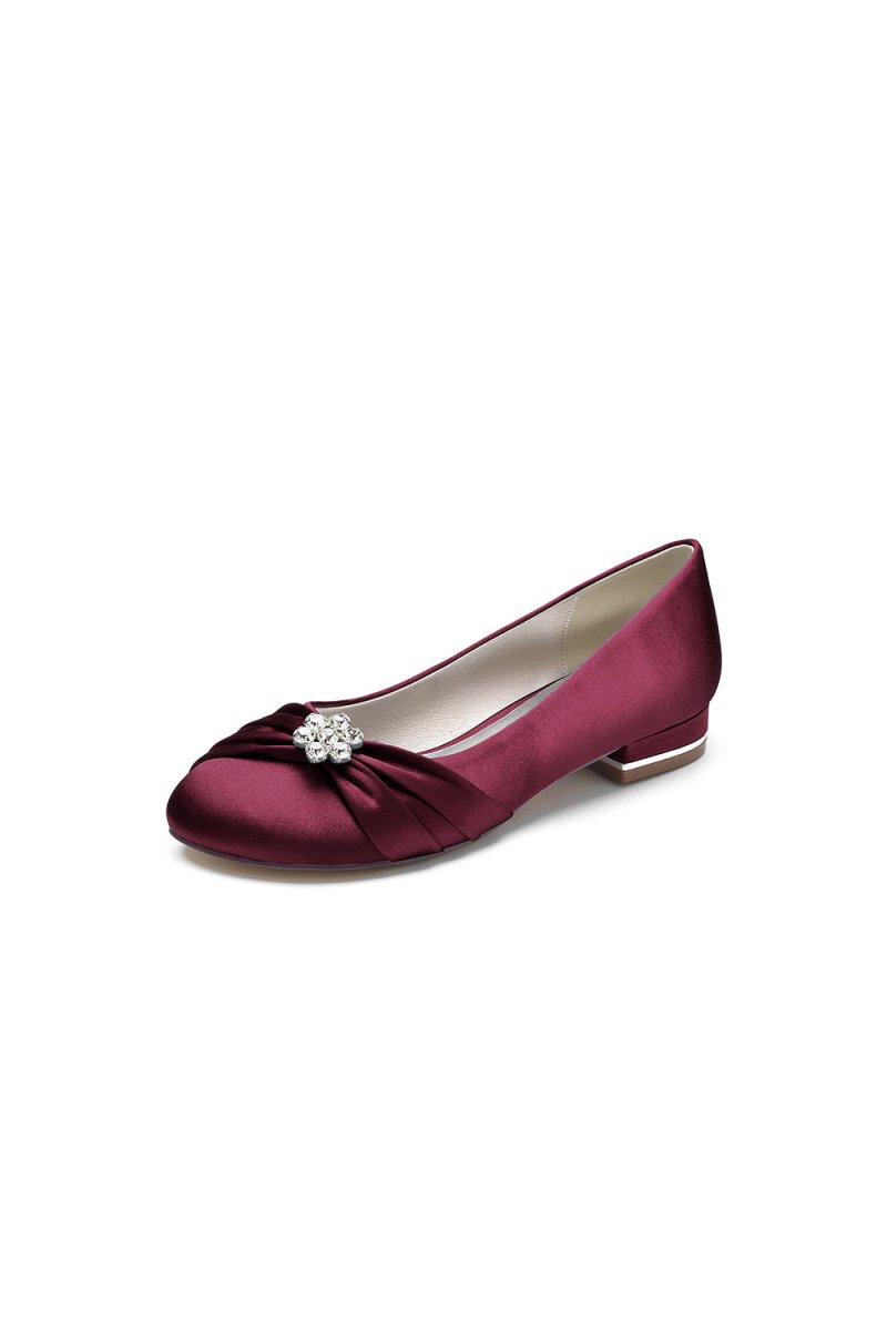 Royal Blue Flats with Rhinestone Embellished, Burgundy / US11
