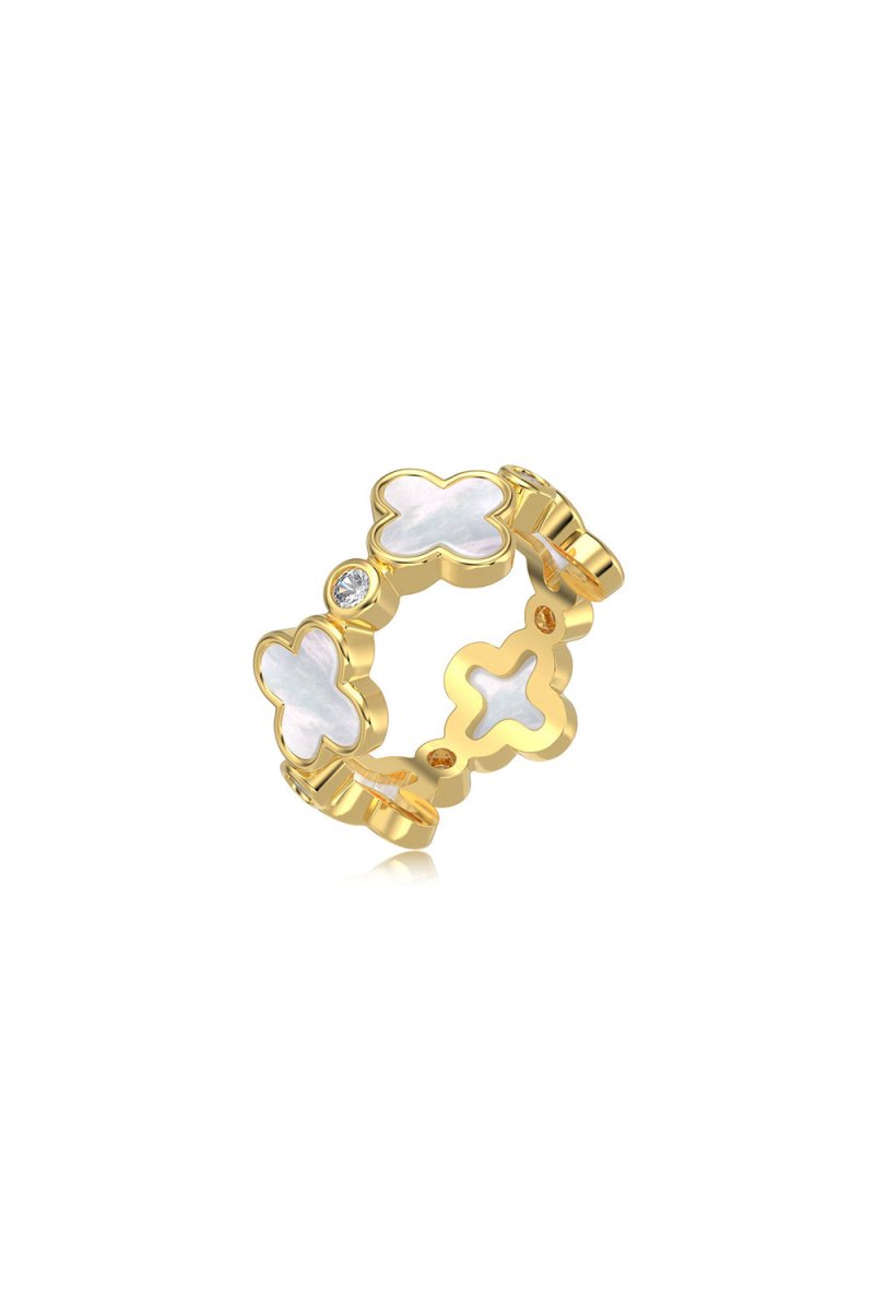 Lucky Four Leaf Clover Silver Ring - KissProm