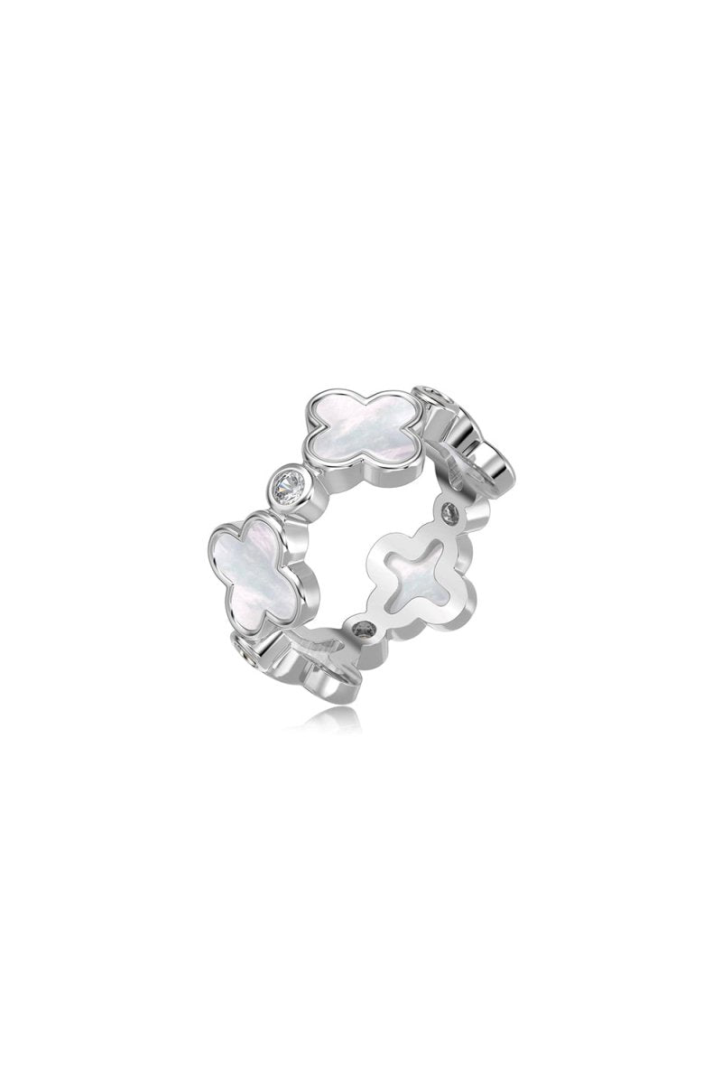 Lucky Four Leaf Clover Silver Ring - KissProm