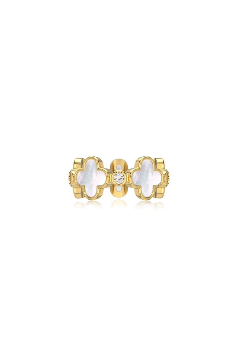 Lucky Four Leaf Clover Silver Ring - KissProm