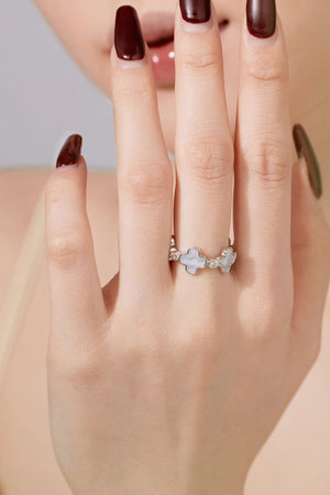 Lucky Four Leaf Clover Silver Ring - KissProm