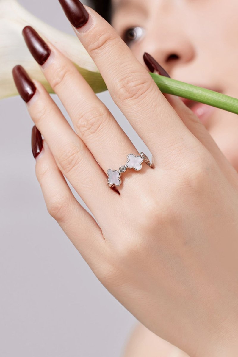 Lucky Four Leaf Clover Silver Ring - KissProm