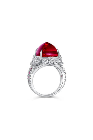 Luxurious Sugar Tower Ruby Engagement Ring - KissProm