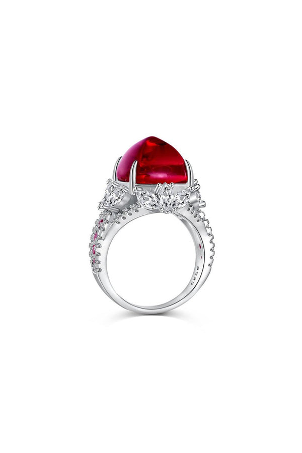 Luxurious Sugar Tower Ruby Engagement Ring - KissProm