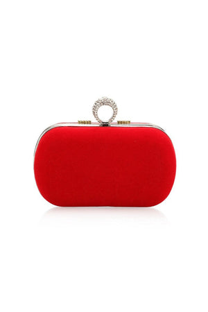 Luxury Red Handbag with Rhinestones - KissProm