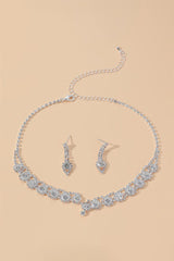 Luxury Round Zircon Necklace And earrings Set Of Two - KissProm