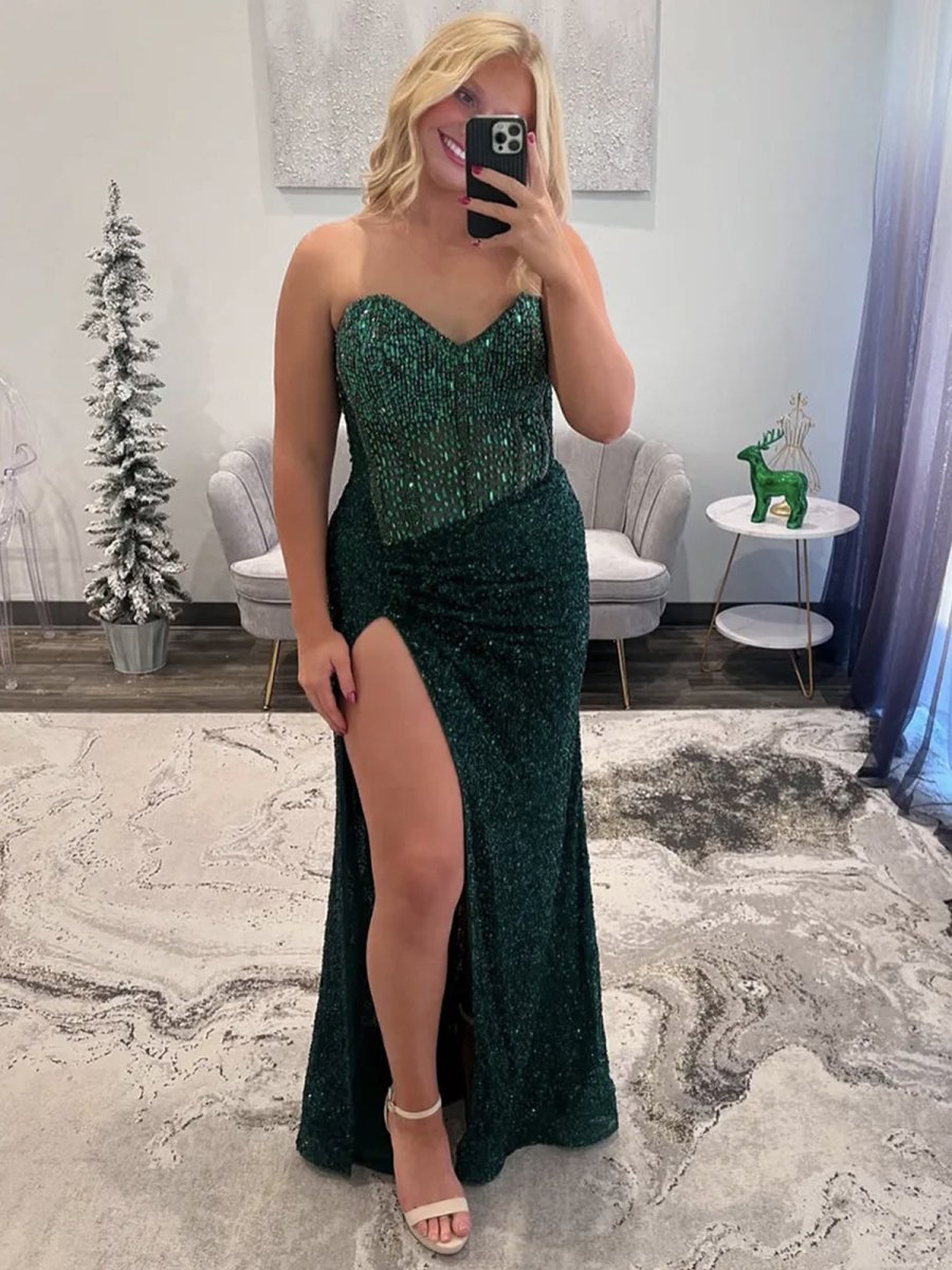 Maci | Sweetheart Sequins Mermaid Prom Dress With Beading