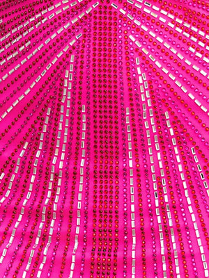 Maely | Fuchsia - Bodycon Deep V Neck Beaded Homecoming Dresses