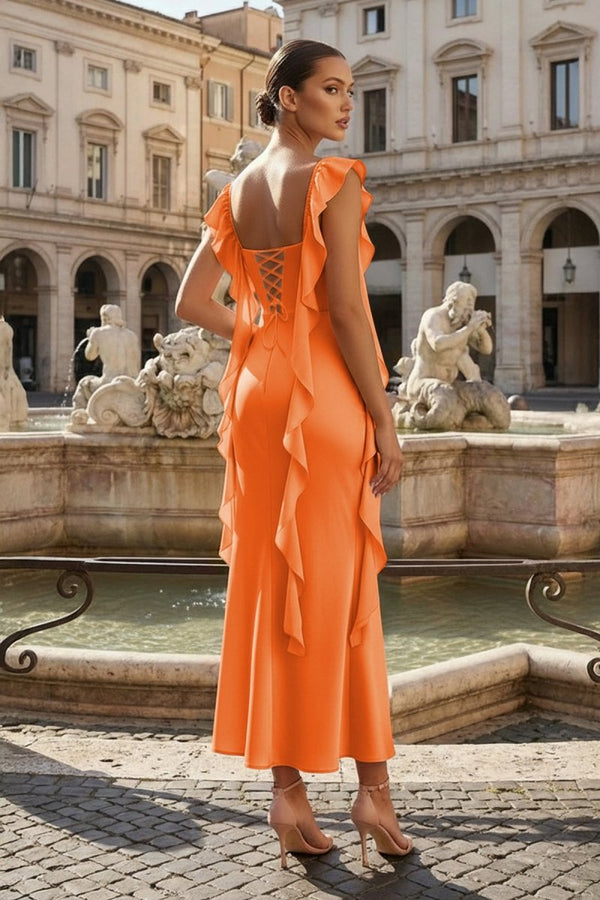 orange city prom dresses Sparkly Orange Sequins Mermaid Long Prom Dress, Orange / 10