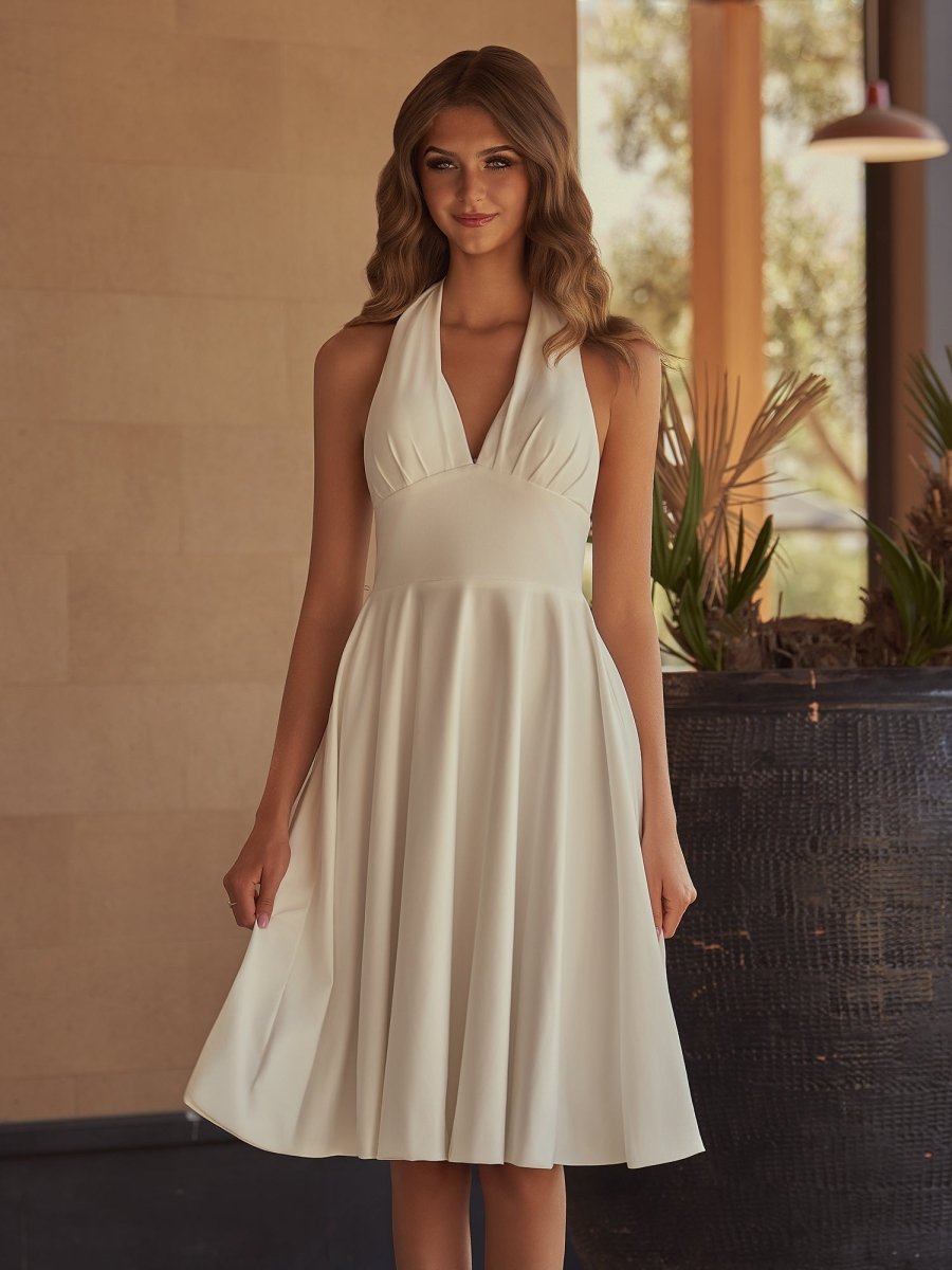 Marilyn |Aline Halter Chiffon Sleeveless Homecoming Dress