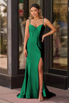 Matilda | Hot Pink Mermaid Satin Simple Prom Dress - KissProm