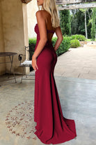 Meara | Sky Blue - Mermaid Strapless Spandex Long Prom Dresses with Pleates - KissProm