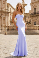 Sky Blue Mermaid Sweetheart Spandex Long Prom Dresses with Pleates – Prom Dresses by KissProm | Available at KissProm