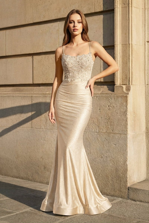 Mermaid Spaghetti Straps Dark Green Long Prom Dress with Appliques