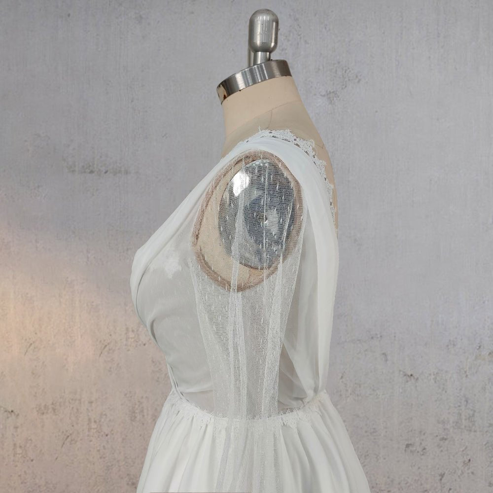 Mermaid Chiffon Long Sleeves Wedding Dress with Slit