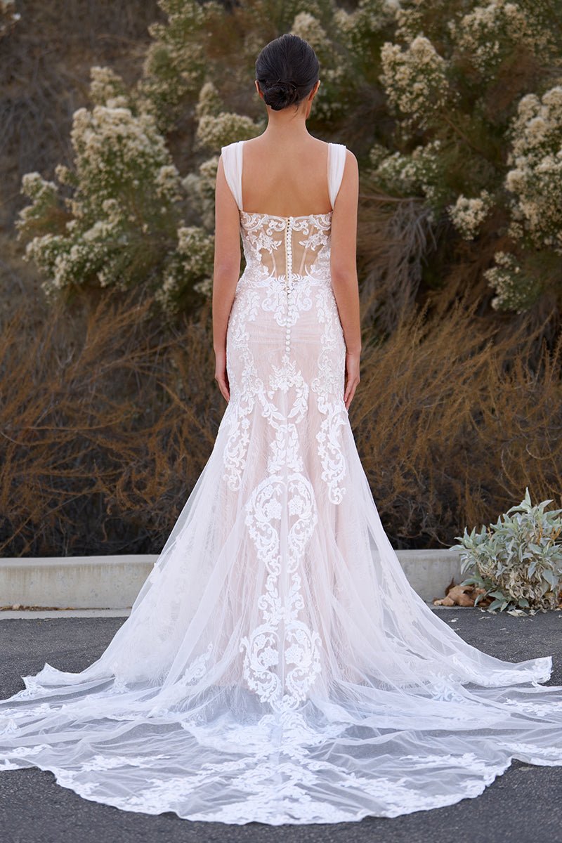 Lorette | Mermaid Off the Shoulder Lace Wedding Dresses with Train