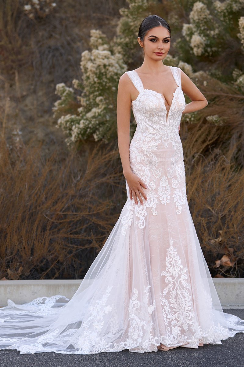 Lorette | Mermaid Off the Shoulder Lace Wedding Dresses with Train
