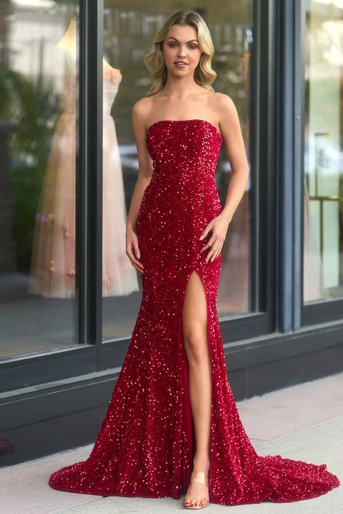 Royal Blue Mermaid Prom Dress With Slit ,DS4075 main image 0