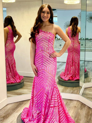 Yaretzi |Mermaid Unique One Shoulder Sequins Prom Dress