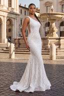Mermaid Unique One Shoulder Sequins Prom Dress - KissProm
