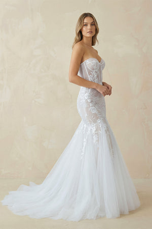 Mermaid Sexy Sweetheart Sleeveless Lace Wedding Dresses– Wedding Dresses by KissProm | Available at KissProm