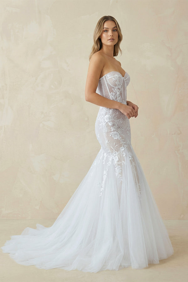 Mermaid Sexy Sweetheart Sleeveless Lace Wedding Dresses– Wedding Dresses by KissProm | Available at KissProm