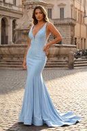 Mermaid V-neck Beaded Mermaid Prom Dress - KISSPROM PROM DRESSES