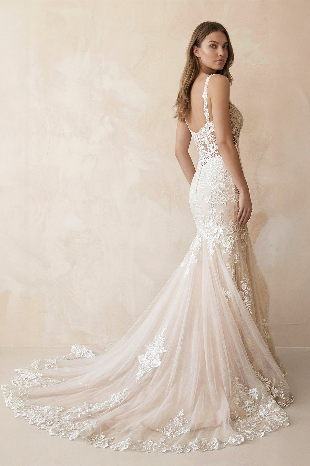 Kinslee | Mermaid Sweetheart Spaghetti Straps Wedding Dress With Appliques