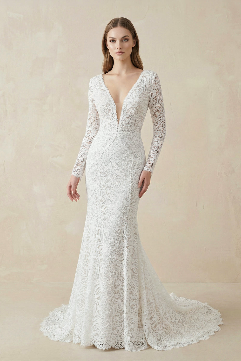 Mermaid Whisper Lace Embroidery Bridal Gown Wedding Dress– Wedding Dresses by KissProm | Available at KissProm