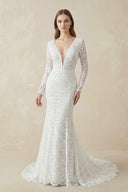 Mermaid Whisper Lace Embroidery Bridal Gown Wedding Dress– Wedding Dresses by KissProm | Available at KissProm