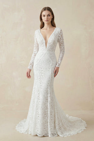 Mermaid Whisper Lace Embroidery Bridal Gown Wedding Dress– Wedding Dresses by KissProm | Available at KissProm