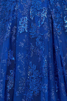 Mikaela | Royal Blue - A - Line Sequined Lace V Neck Long Prom Dresses - KissProm