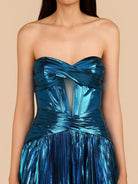 Mikayla | Peacock - A Line Sweetheart Cutout Metallic Short Homecoming Dresses