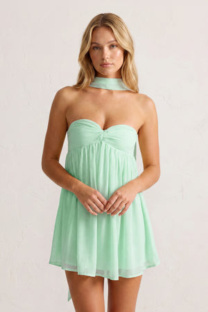 Mint Green Sweetheart Ruched A-Line Chiffon Homecoming Dress (3) | KISSPROM