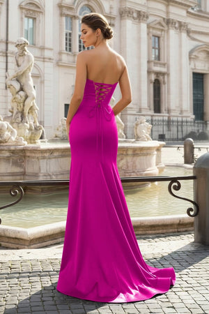 Black Sleeveless Satin Long Prom Dress With Split – Prom Dress by KissProm | Available at KissProm