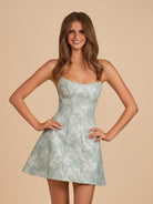 Mireille | Sage - A Line Scoop Neck Short Homecoming Dresses With Lace Appliques