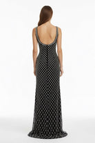 Mirielle | Black - Spaghetti Straps Sheath Satin Beaded Formal Prom Dresses With Bowknot - KissProm