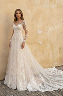 Modern Long Sleeves Mermaid Lace Ivory Wedding Dresses– Wedding Dresses by KissProm | Available at KissProm