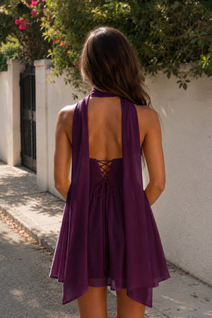 Mulberry Sweetheart Ruched A-Line Chiffon Homecoming Dress (2) | KISSPROM