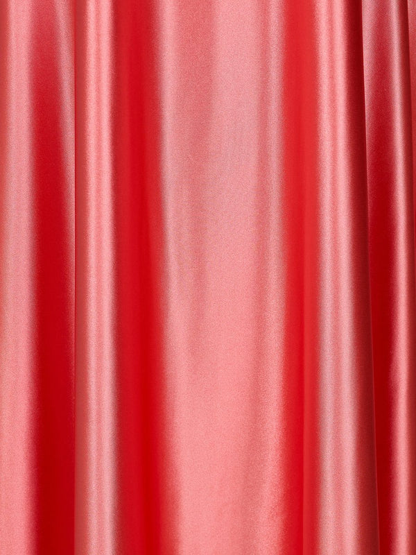 Nadine | Coral Strapless Back Tie Satin A - line Prom Dress - KissProm