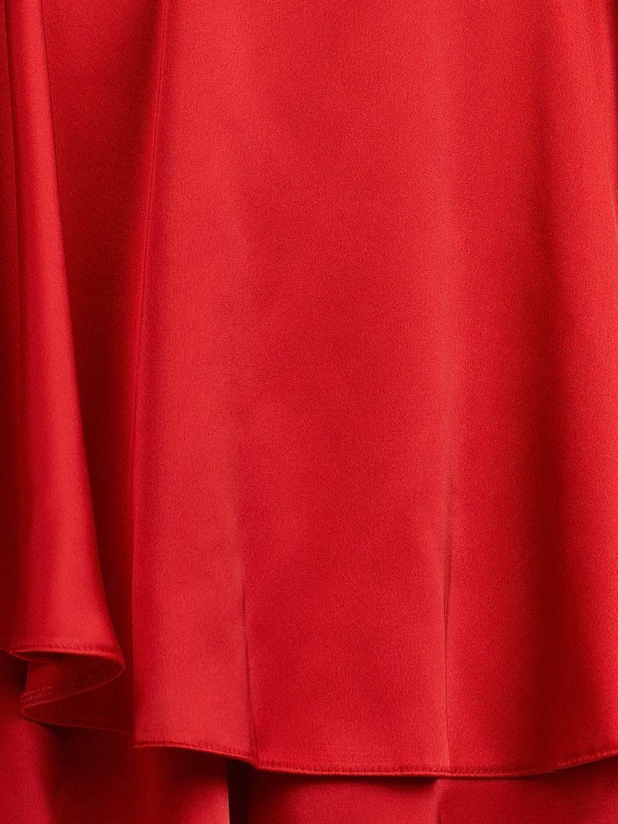 Naevira | Red - A Line Cowl Neck Satin Short Homecoming Dresses