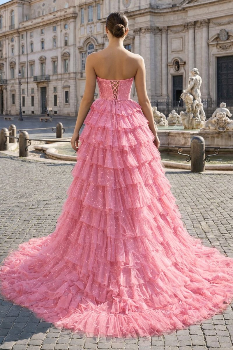strapless open back dress Ava Presley 47054 Prom Fitted Sequin Long Formal Dress – The Dress Outlet main image 1