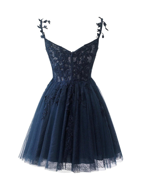 Mona | A Line Sweetheart Mint Appliques Short Homecoming Dresses