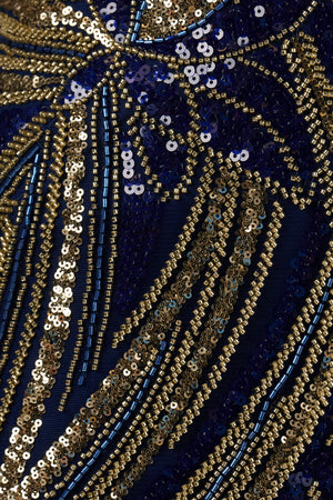 Navy Blue Strapless V Neck Sequins Bodycon Short Homecoming Dresses - KISSPROM
