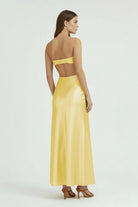 Ninelle | Aqua - Strapless Sheath Satin Open Back Prom Dresses With Cutout - KissProm